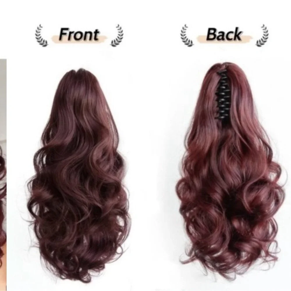 PONYTAIL Extension Claw Hair Extensions Wine Red